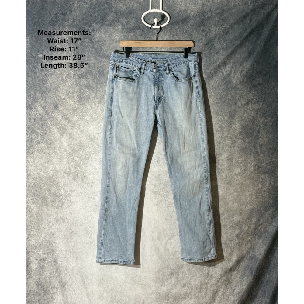 Levi's 514 Men's‎ Straight Fit Jeans Light Wash Blue 34x30 Mid Rise Denim Pants